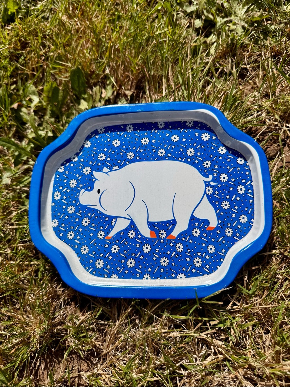 Vintage Blue Pig Tray